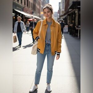 Weiv Gold Bomber Jacket for Men